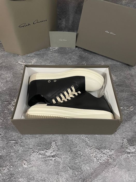 (44) Rick Owens Ramones Low Black Leather Рики рамоны рамони рік овенс