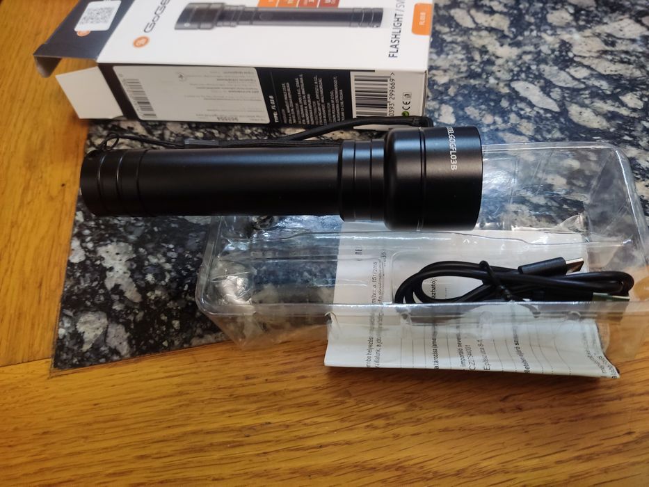 Ліхтарик ручний GoGen FL03 black фонарик металевий акумуляторний