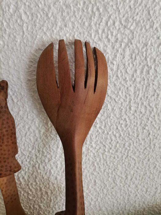 Talher saladeira madeira africano leopardo