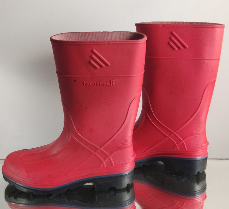 Сапоги сапожки резиновые гумові детские красные разм 32  215мм