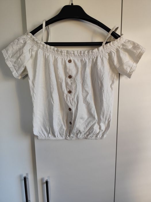Elegancki śliczny t-shirt na ramiona damski S