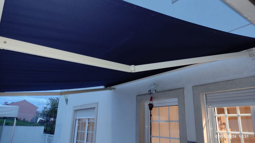 Toldo retrátril automático + estrutura Somfy