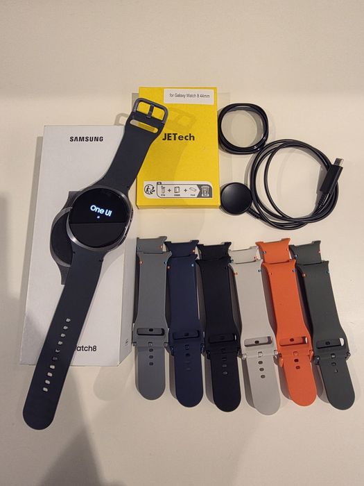 Samsung Galaxy Watch 8 44mm Grafite + Extras (Muitas Braceletes e Fatura)