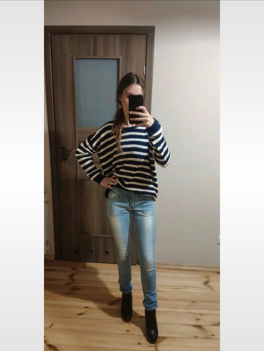 Jasne cieniowane jeansy 99% bawełna