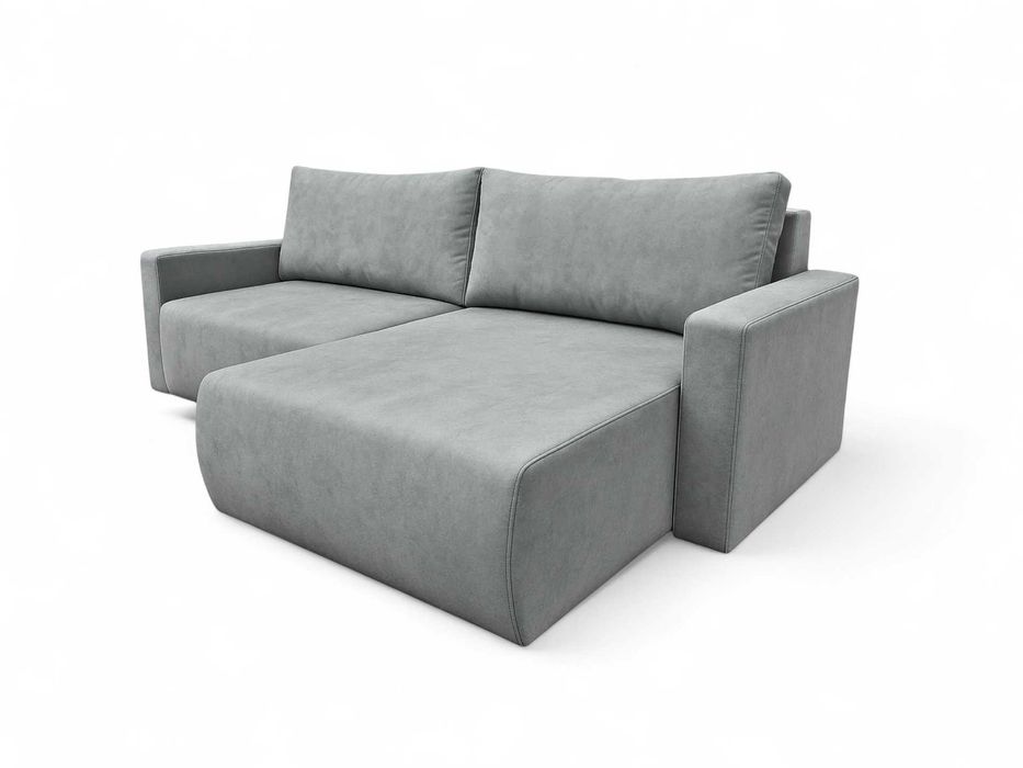 Narożnik Bergamo. Rogówka. Sprężyny bonell, pojemnik, automat, welur