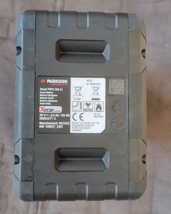 Bateria 8Ah Parkside Performance 20V nova