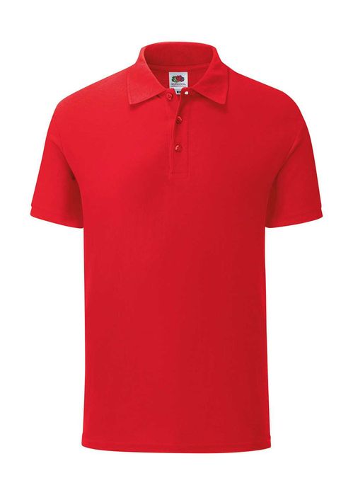 Koszulka polo męska Fruit of The Loom Iconic Czerwona M