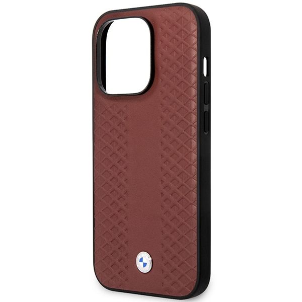 Etui BMW BMHMP14X22RFGR iPhone 14 Pro Max 6,7 burgundowy/burgundy Leather Diamond Pattern MagSafe