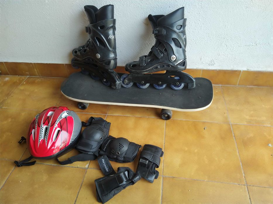 Skates mais patins em linha