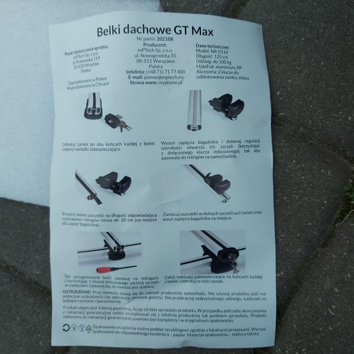 Belki dachowe GT Max. Nowe