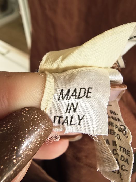 Sukienka lniana vintage premium włoska r.38 etno elegancka