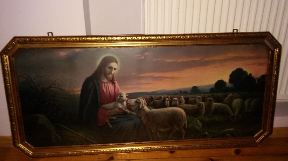 Obraz stary-Jezus pasterz syg. Giovanni