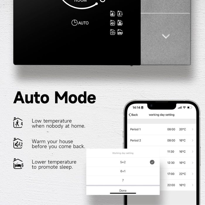 Termostat Beok TGP508-WIFI-EP do elektrycznego ogrzewania