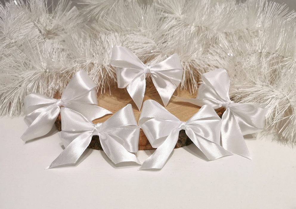 Kokardka kokarda satynowa wstążka ślub komunia rękodzieło ozdoba