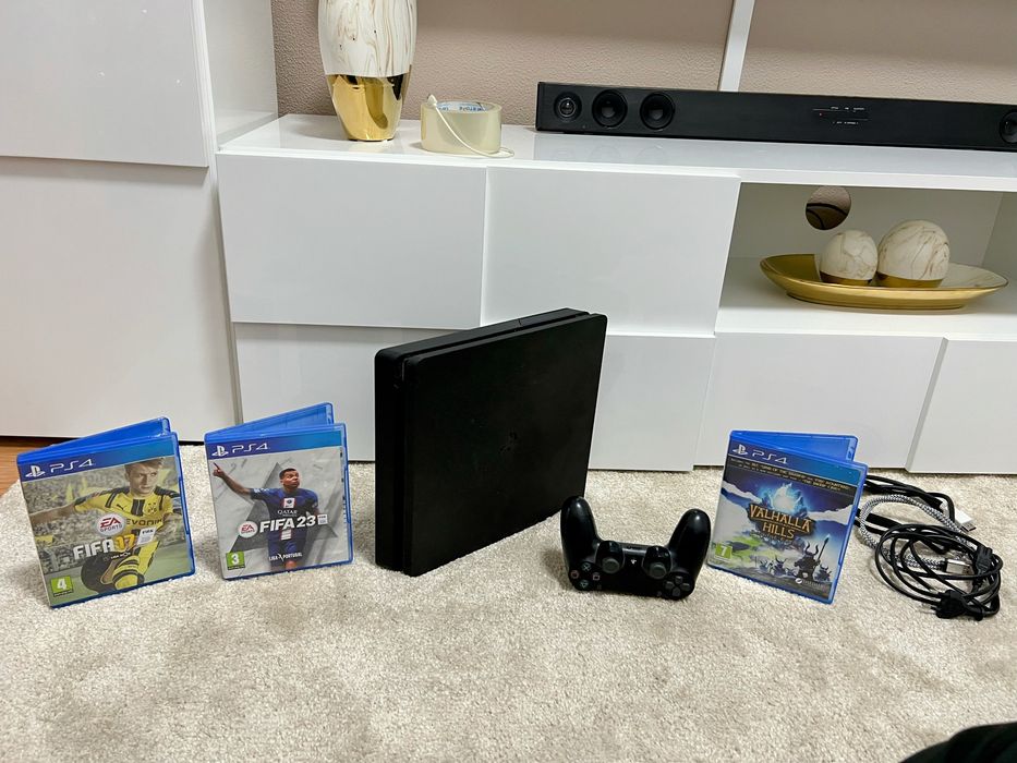 Ps4 Slim [1TB] + Comando + Jogos ( impecavel )