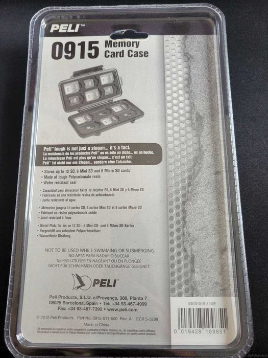 Estojo PELI 0915 para Cartões de Memória — Novo e Selado