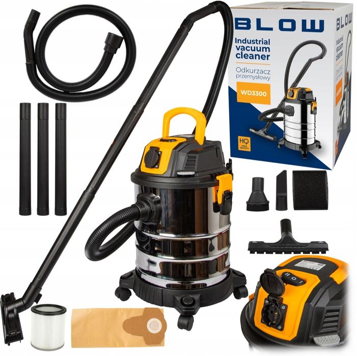 Blow WD3300 Odkurzacz przemysłowy 1300W. Nowy, Gwarancja. Pył, Woda.