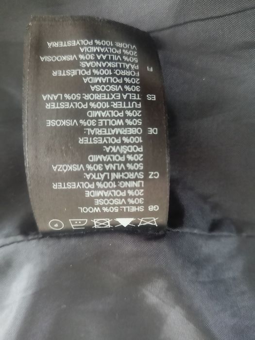 Płaszcz H&M wełniany fuksja/Lila Xl -XXl