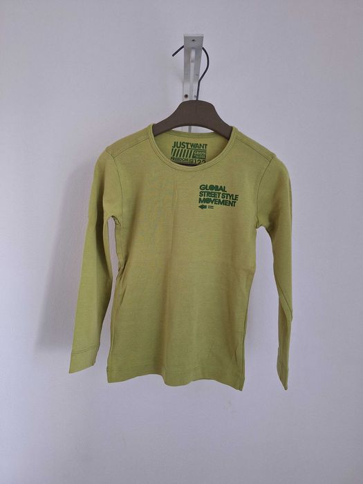 T-shirt chłopięcy, długi rękaw, zielony, rozm 122, Reserved, zielone