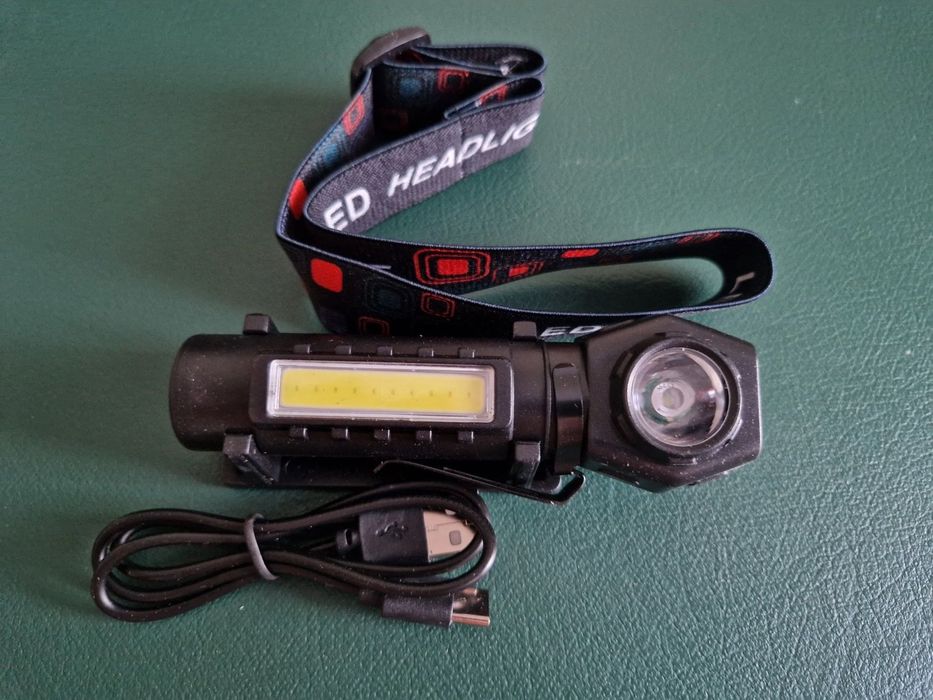 Ліхтарик налобний з Type-c зарядкою та магнітом фонарик на магните