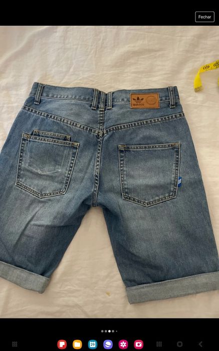 Calções adidas de ganga