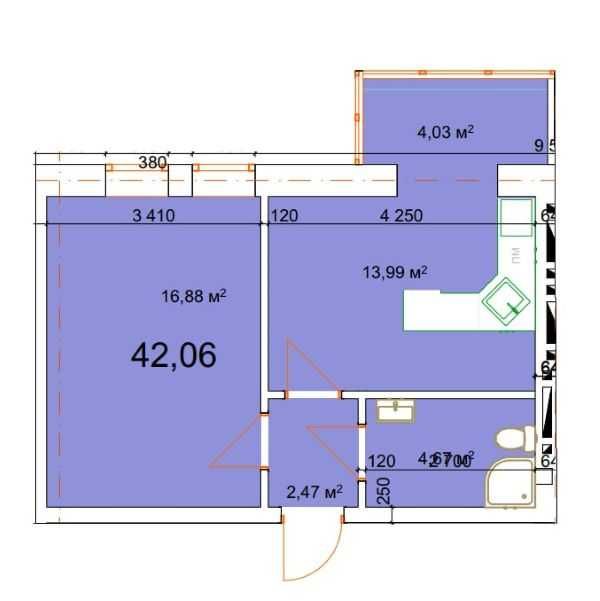 Продається 1 кім квартира ,42.06 м.кв ,м.Калуш(Епіцентр), розтермінування