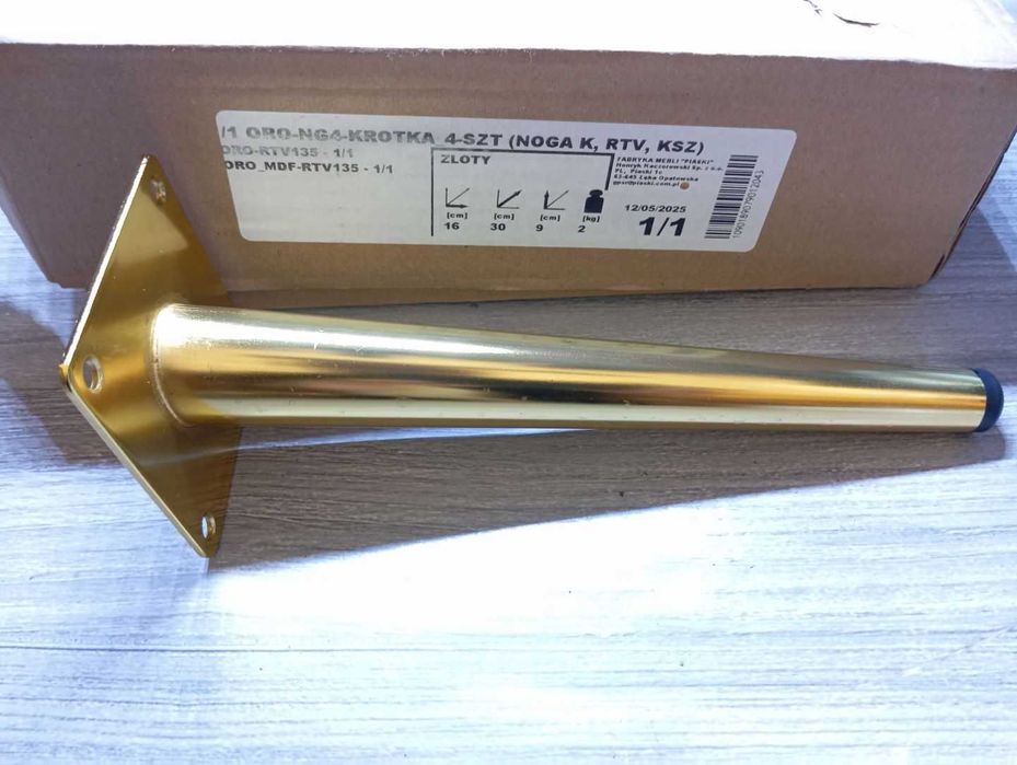 Nóżki do stolika RTV - ORO - Złote