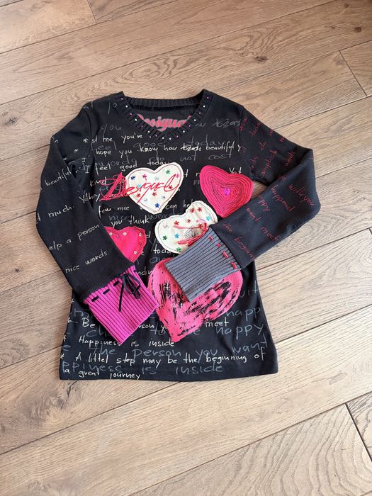 Czarna bluzka Desigual z długim rękawem