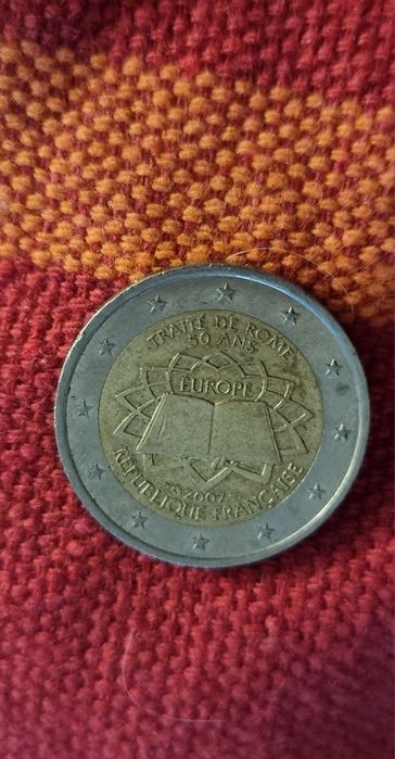 Moeda de coleção Tratado de Roma 50 Anos 2007