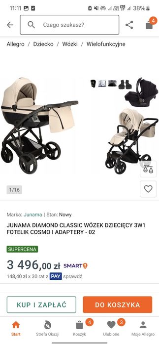 Wozek junama diamond 3w1