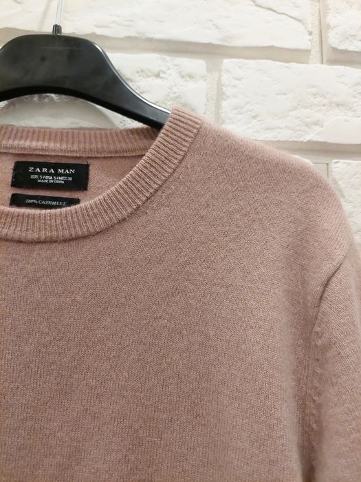 Sweter 100% kaszmir u-neck ciemny róż