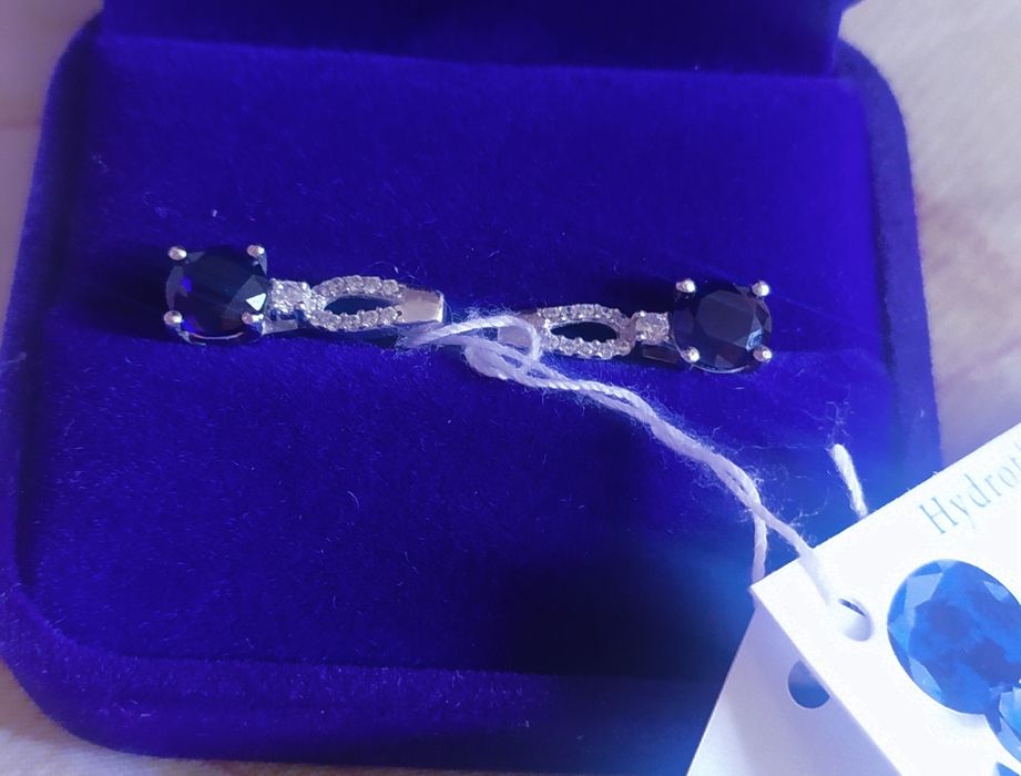 Серьги ,серьги с сапфиром,серьги серебро 925 проба
