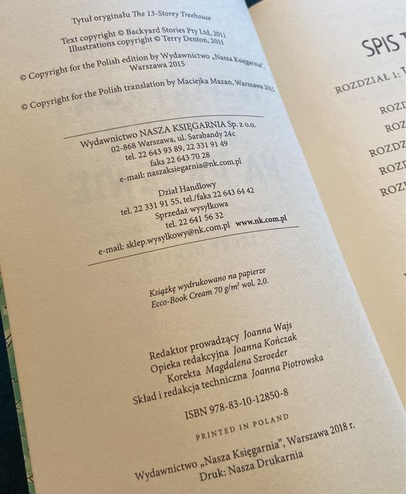 Kaiążka Andy Griffiths 13-piętrowy domek na drzewie