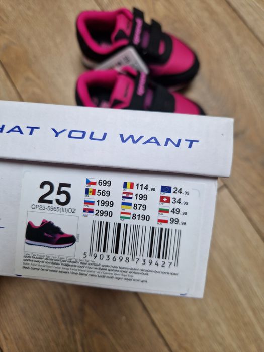Sneakersy Sprandi adidasy dziewczęce na rzepy różowo czarne r. 25 nowe