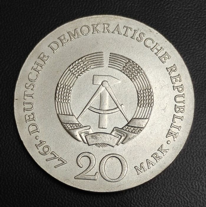 20 марок 1977, срібло 21 грам