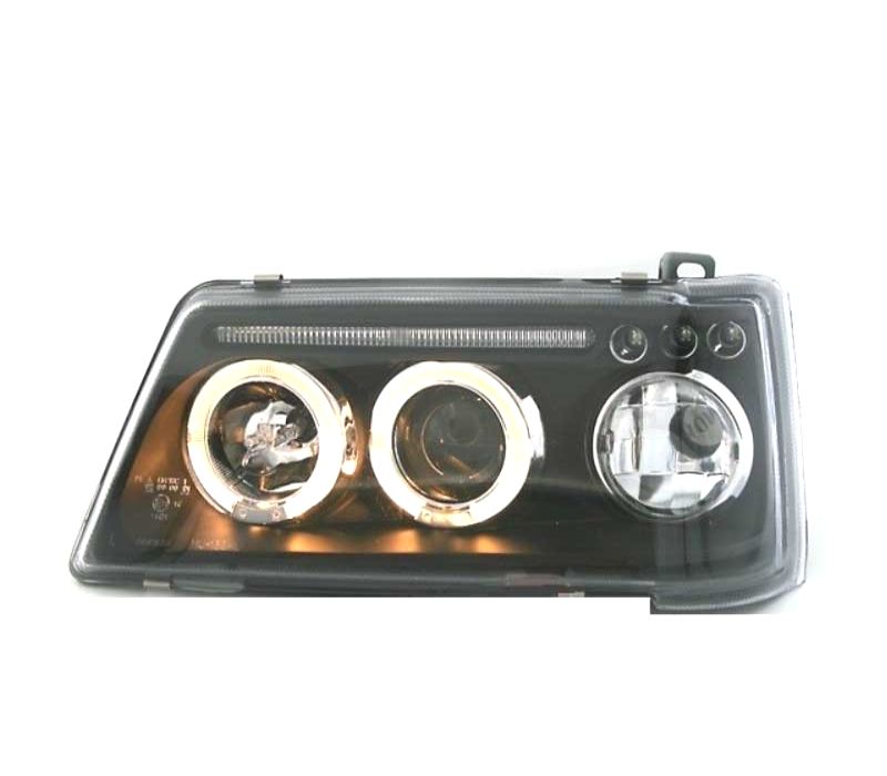 FARÓIS FRONTAIS ANGEL EYES PEUGEOT 205 90-96 FUNDO PRETO