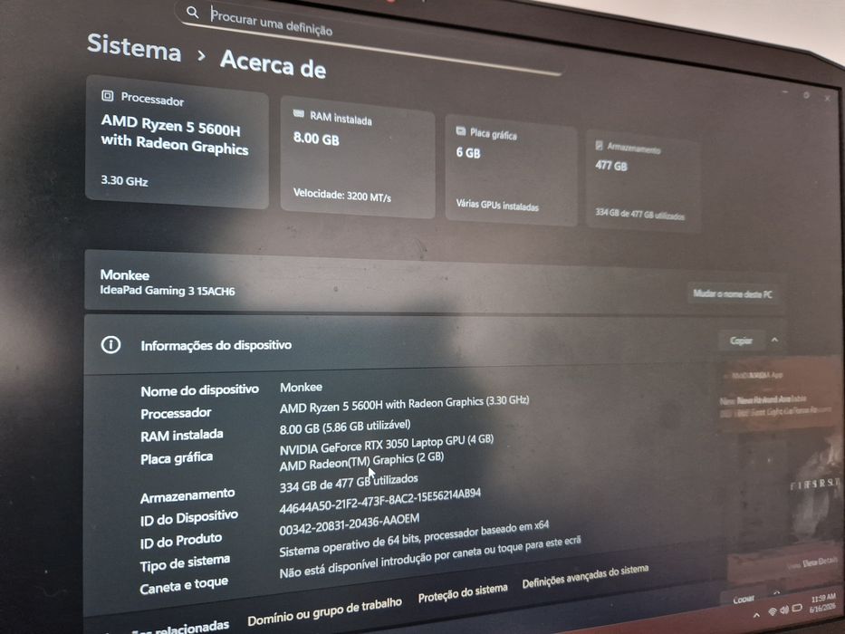 Lenovo Ideapad Gaming 3 - NVidia RTX 3050