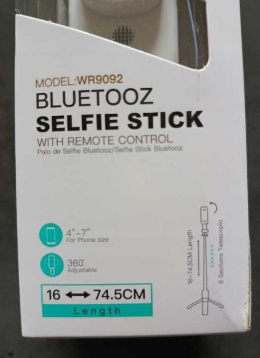 Ikrea Bluetooth selfie stick model WR9092 Biały