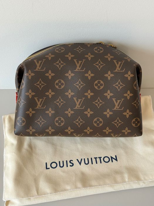 Louis Vuitton Cosmetic Pouch GM Kosmetyczka Torebka Clutch Skórzana LV Monogram Brązowa 27x18x9 cm