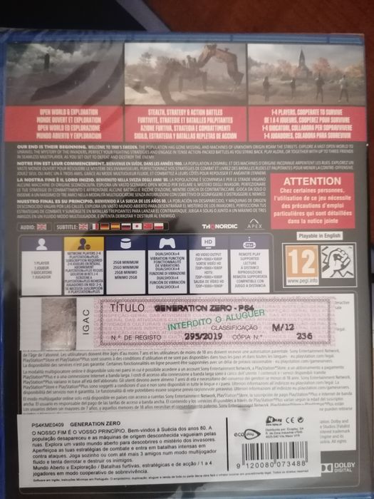 Generation Zero PS4 (Selado Origem)64729522439427121