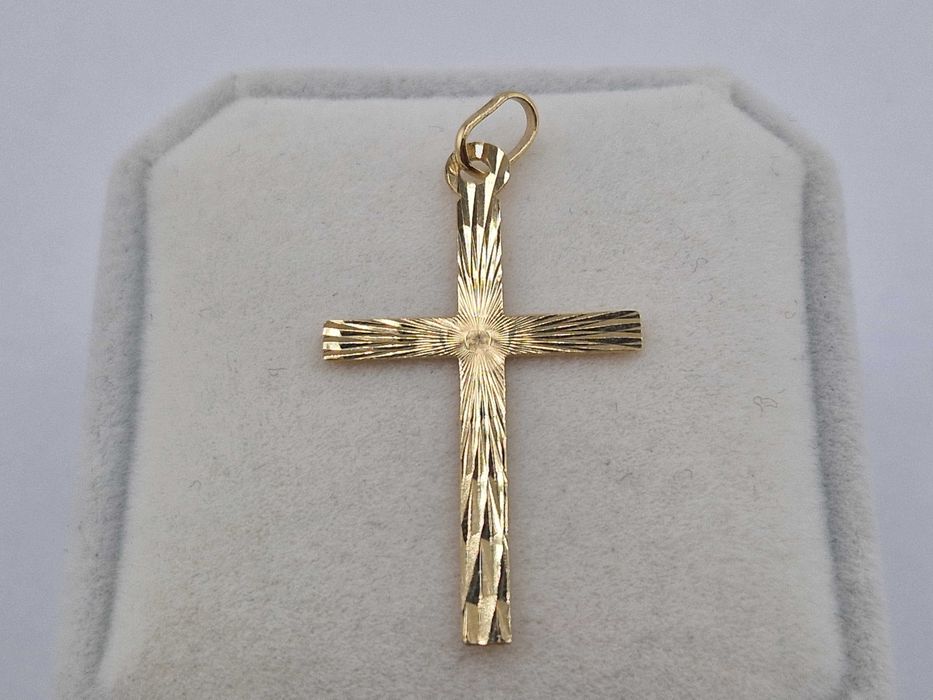 ZŁOTA ZAWIESZKA KRZYŻ KRZYŻYK 0,46 G 14K 585 Wrocław Kiełczowska 51b