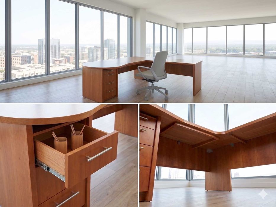 Mesa escritório de madeira de cerejeira