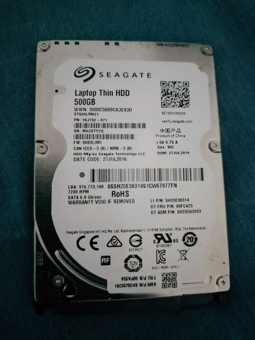 Disco duro 500gb Seagate 2.5 sata