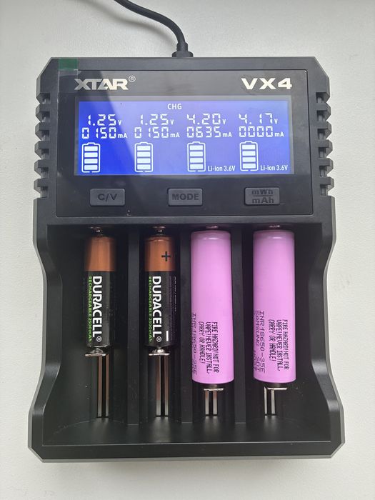 XTAR VX4 Универсальное зарядное устройство, LiFePo4, Li-Ion, Ni-Mh