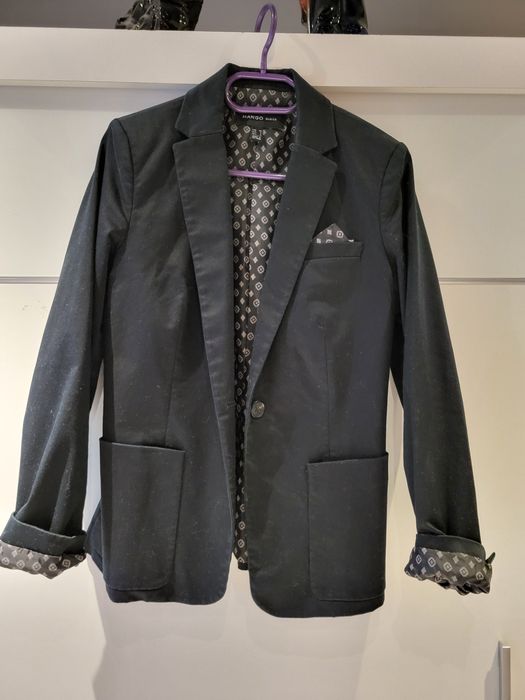 Marynarka Mango czarna 38  z podszewką we wzorki