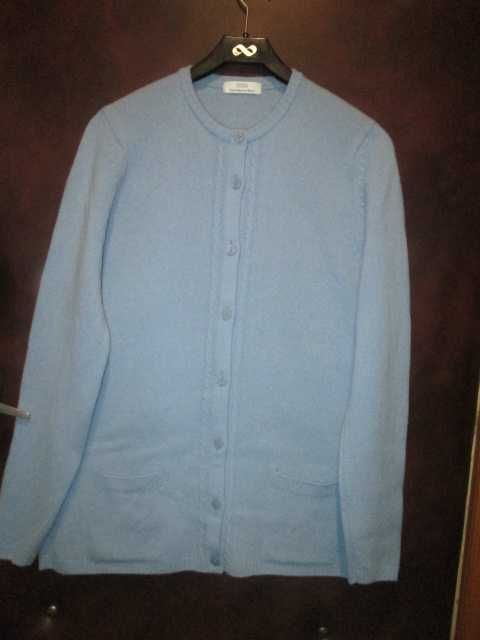 sweter wełna 100% rozpinany niebieski rozmiar M super stan