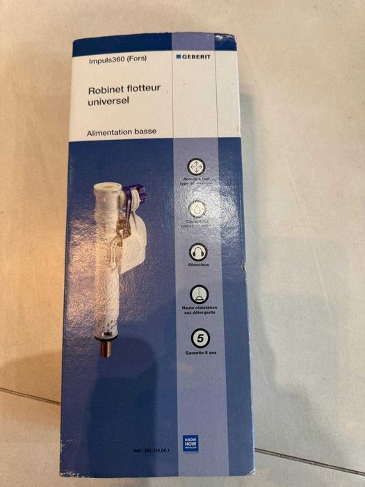 GEBERIT Válvula flutuante universal com alimentação baixa