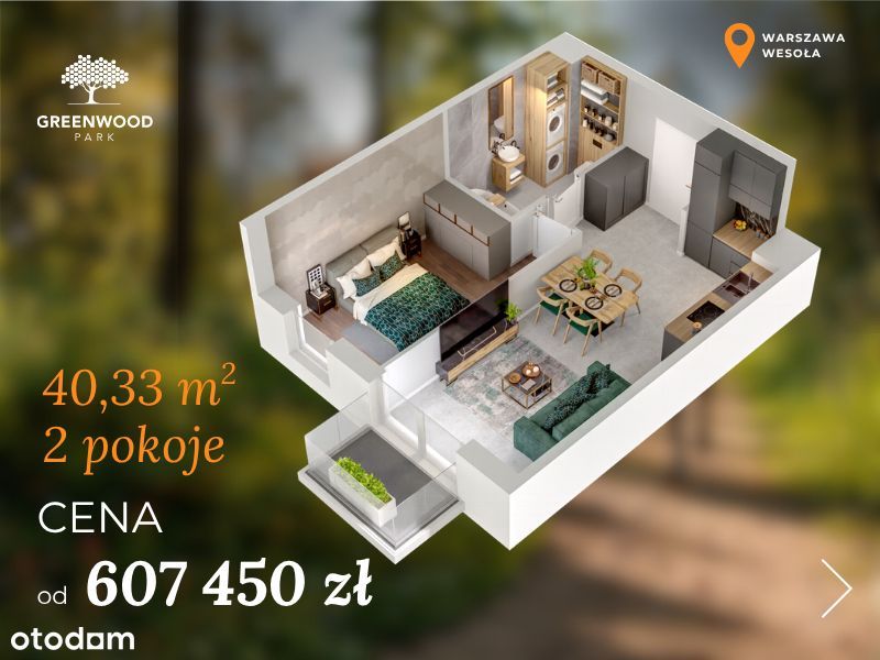 2 pok. - JESIENNA PROMOCJA w Greenwood Park - Warszawa, Stara Miłosna