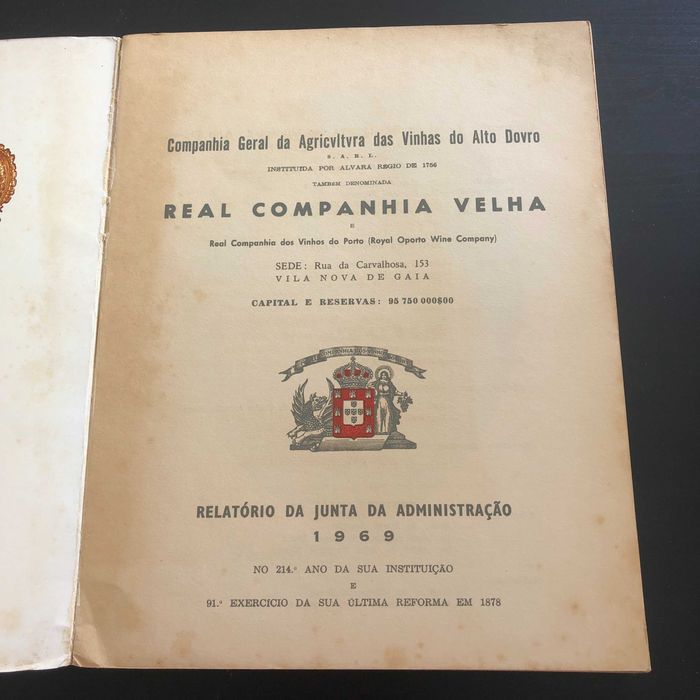 Real Companhia Velha – Relatório de 1969 – História do Vinho do Porto
