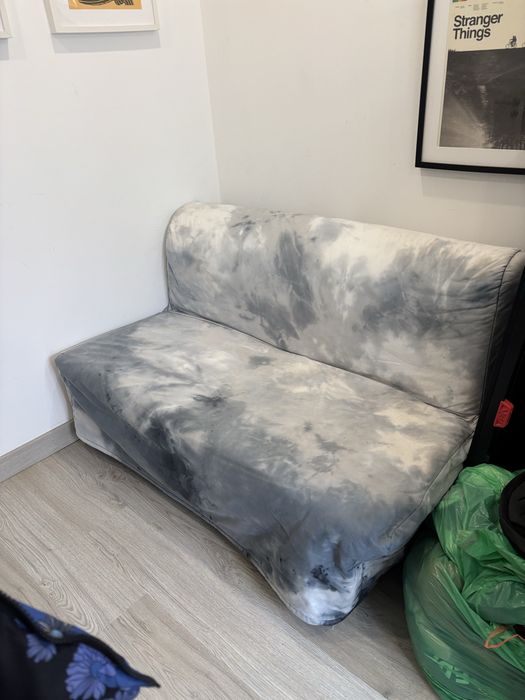 Sofá cama casal 140 em óptimo estado Ikea Capa degradé cinza